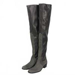 フルネルソン FULLNELSON ニーハイブーツ 切替 スエード 36 グレー レディース