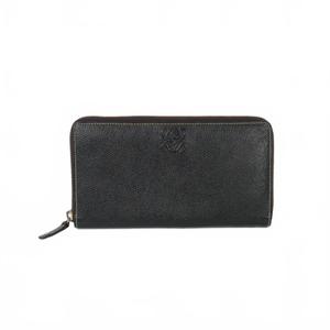 ロエベ LOEWE アナグラム レザー ジップアラウンドウォレット 長財布 ラウンドファスナー ブラック メンズ レディース