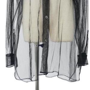 メゾンマルジェラ Maison Margiela 19SS チュールシャツ 長袖 無地 シアー 白タグ サイズ40 ブラック 黒 S29DL0142 レディース