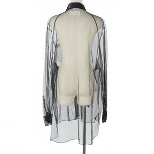 メゾンマルジェラ Maison Margiela 19SS チュールシャツ 長袖 無地 シアー 白タグ サイズ40 ブラック 黒 S29DL0142 レディース