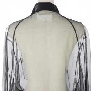 メゾンマルジェラ Maison Margiela 19SS チュールシャツ 長袖 無地 シアー 白タグ サイズ40 ブラック 黒 S29DL0142 レディース