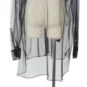 メゾンマルジェラ Maison Margiela 19SS チュールシャツ 長袖 無地 シアー 白タグ サイズ40 ブラック 黒 S29DL0142 レディース