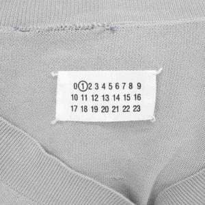 メゾンマルジェラ Maison Margiela ニット ロングカーディガン 変形 無地 Vネック Lサイズ グレー  レディース