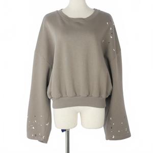 未使用品 エムエムシックス メゾンマルジェラ MM6 Maison Margiela 24SS ペイントスプラッター スウェット トレーナー S グレーベージュ S52GU0226 メンズ レディース