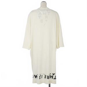 エムエムシックス メゾンマルジェラ MM6 Maison Margiela エイズプリント Tシャツ カットソー オーバーサイズ 半袖 Sサイズ オフホワイト 白 ブラック 黒 レディース