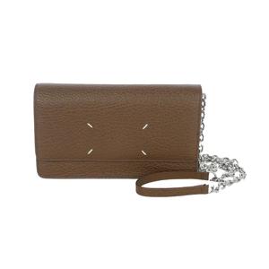 メゾンマルジェラ Maison Margiela レザー チェーンショルダーバッグ ウォレットバッグ 茶 ブラウン SA3UI0008 P4455 レディース