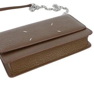 メゾンマルジェラ Maison Margiela レザー チェーンショルダーバッグ ウォレットバッグ 茶 ブラウン SA3UI0008 P4455 レディース