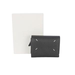 メゾンマルジェラ Maison Margiela 4ステッチ レザー 三つ折り財布 コンパクトウォレット 黒 ブラック SAUI0010 メンズ レディース