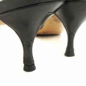 プラダ PRADA フラワーモチーフ サンダル ミュール レザー ピンク 黒