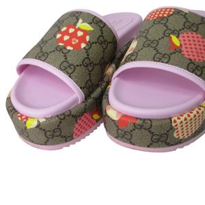 グッチ GUCCI レ ポム プラットフォームサンダル ピンク 38 24.5-25cm
