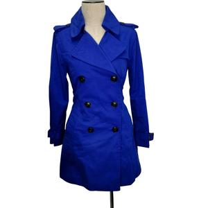ギャップ GAP トレンチコート ダブル XXS ブルー a236 0427 レディース