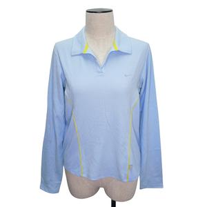 ナイキ NIKE DRI－FIT 長袖 ポロシャツ スポーツ ウェア トップス Lサイズ 水色 イエロー k31781 1211 レディース