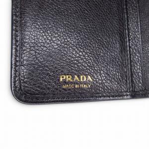 プラダ PRADA 2つ折り財布 ウォレット 三角プレート レザー ブラック k402040 レディース