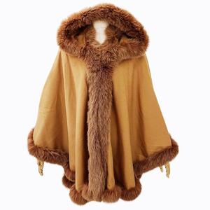 バルマン BALMAIN 美品 カシミヤ100％ フォックスファー ポンチョ 