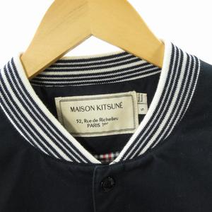 メゾンキツネ MAISON KITSUNE ブルゾン ジャケット 裏地チェック柄 maison kitsune 紺ブレチェック