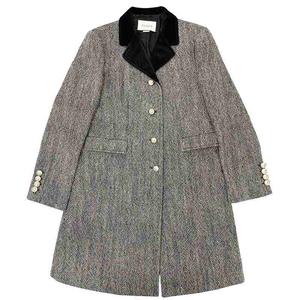 グッチ GUCCI 美品 ツイードシングルコート ジャケット ウール