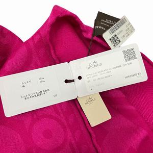 未使用品 エルメス HERMES タグ付 ETOLE NEW LIBRIS エトールニューリブリス ストール スカーフ カシシル カシミア シルク混 フリンジ 総柄 H262494S ピンク系 /VU◇ 0223 レディース
