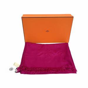未使用品 エルメス HERMES タグ付 ETOLE NEW LIBRIS エトールニューリブリス ストール スカーフ カシシル カシミア シルク混 フリンジ 総柄 H262494S ピンク系 /VU◇ 0223 レディース