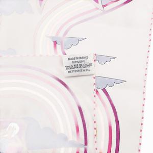 エルメス HERMES 美品 カレ70 スカーフ ストール CARRES VOLANTS 空飛ぶカレ シルク 総柄 白 ホワイト マルチカラー /VU□ 0406 レディース
