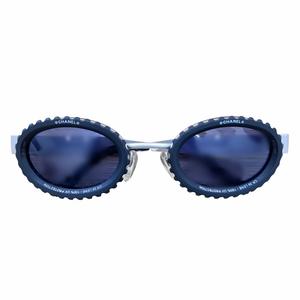 シャネル CHANEL 希少 ヴィンテージ 31 RUE CAMBON カメラレンズ サングラス オーバル 波形 10506 90405 黒 ブラック シルバー 0608 メンズ レディース