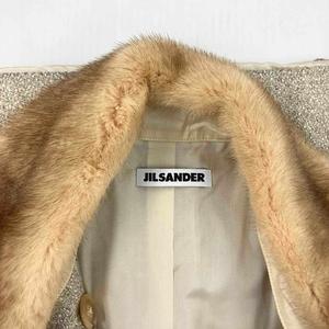ジルサンダー JIL SANDER 美品 ファーカラーコート スタンドカラー