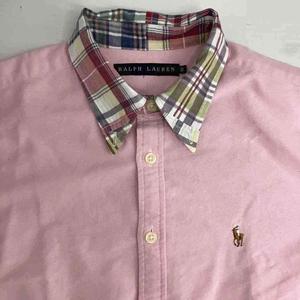 ラルフローレン RALPH LAUREN シャツ ブラウス ポニー刺繍 チェック ピンク 9 約XS レディース