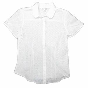 ブルックスブラザーズ BROOKS BROTHERS 美品 シャツ ブラウス 半袖 レース 白 ホワイト 2 約M ■YHS4 レディース