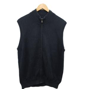 ブルックスブラザーズ BROOKS BROTHERS ニットベスト セーター ジップアップ スタンドカラー L ダークネイビー 38087-11 ■YHS5 メンズ
