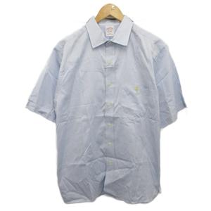 ブルックスブラザーズ BROOKS BROTHERS 美品 シャツ 半袖 ロゴ刺繍 青 ブルー 063 134 ■YHS5 レディース