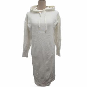 ラブレス LOVELESS ニットワンピース マキシ ロング 長袖 フード 34 S 白 ホワイト 62J15-241-02 レディース