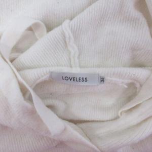 ラブレス LOVELESS ニットワンピース マキシ ロング 長袖 フード 34 S 白 ホワイト 62J15-241-02 レディース