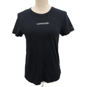 ラブレス LOVELESS Tシャツ カットソー 半袖 ロゴプリント 38 M 黒 ブラック 62P30-130-28 ■MET2 レディース
