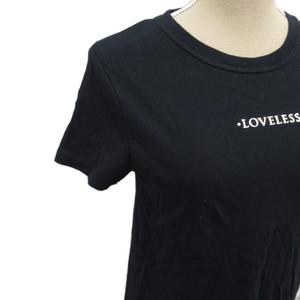 ラブレス LOVELESS Tシャツ カットソー 半袖 ロゴプリント 38 M 黒 ブラック 62P30-130-28 ■MET2 レディース