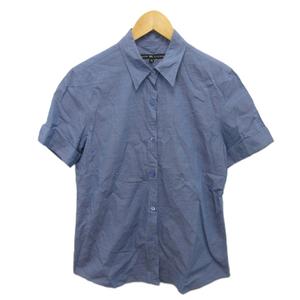 ラルフローレン RALPH LAUREN カフスシャツ 半袖 3f 青 ブルー ■MET2 レディース