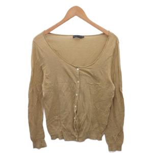 ラルフローレン RALPH LAUREN カーディガン ニット オーバーサイズ 麻 リネン混 7f ベージュ  ■MET2 レディース