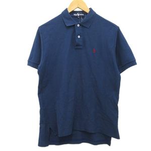 ラルフローレン RALPH LAUREN ポロシャツ 半袖 ポニー刺繡 紺 ネイビー L ■MET2 メンズ