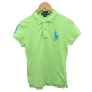ラルフローレン RALPH LAUREN THE SKINNY POLO ポロシャツ 半袖 ビッグポニー ポニー刺繍 S 黄緑 ☆AA★ ■MET2 メンズ