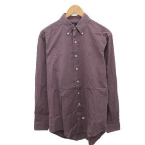 ラルフローレン RALPH LAUREN ボタンダウンシャツ BDシャツ 長袖 ポニー刺繍 オーバーサイズ M 紫 パープル ☆AA★ ■MET2 メンズ