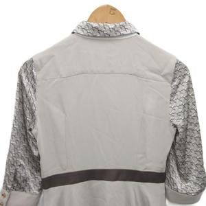 ラブレス LOVELESS 美品 ワンピース スカート ロング 切替 ハーフボタン 総柄 金ボタン ベージュ 36 約S ■YHS5 レディース