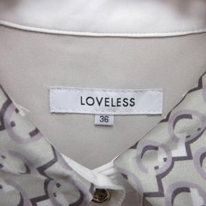 ラブレス LOVELESS 美品 ワンピース スカート ロング 切替 ハーフボタン 総柄 金ボタン ベージュ 36 約S ■YHS5 レディース