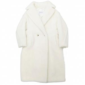 マックスマーラ MAX MARA 極美品 テッドガール テディベア アイコン コート チェスターコート ダブルブレスト オーバーサイズ アルパカ ロング 国内正規品 S 白 ホワイト レディース
