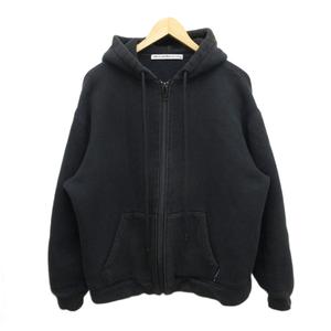 アレキサンダーワン ALEXANDER WANG パーカー ジップアップ フーディ スウェット 裏起毛 黒 ブラック M メンズ