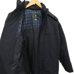 スコッチハウス SCOTCH HOUSE ダウンジャケット ナイロン ジップアップ フーディー 黒 ブラック M メンズ