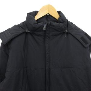スコッチハウス SCOTCH HOUSE ダウンジャケット ナイロン ジップアップ フーディー 黒 ブラック M メンズ