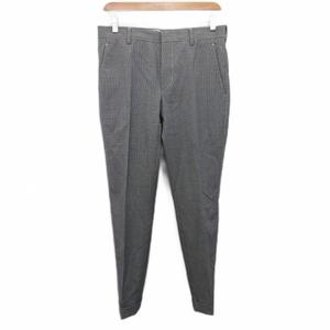 プラダ PRADA 17AW パンツ スラックス 千鳥格子 センタープレス ボタンフライ グレー 44 ■IBO90 メンズ
