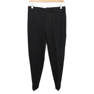プラダ PRADA 美品 パンツ スラックス ストレート センタープレス 黒 ブラック 44 ■IBO90 