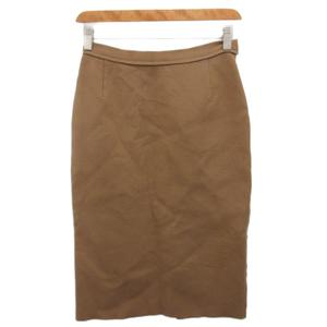 プラダ PRADA タイトスカート ひざ丈 ウール 40 茶 ブラウン ■IBO90 レディース