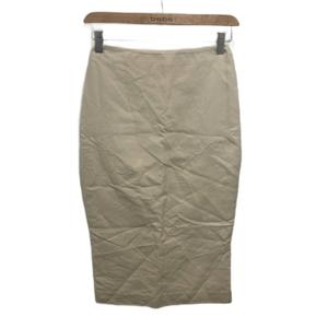 プラダ PRADA タイトスカート ミモレ ロング 絹 シルク混 38 ベージュ ■IBO90 レディース