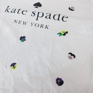 ケイトスペード KATE SPADE スウェットシャツ トレーナー パンジー 刺繍 ロゴ L 白 ホワイト マルチカラー /SX レディース