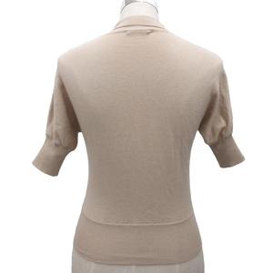 ルイヴィトン LOUIS VUITTON カシミヤニット セーター ニットポロ ラグラン 半袖 ハーフジップ カシミヤ100% S ベージュ ☆AA★ レディース